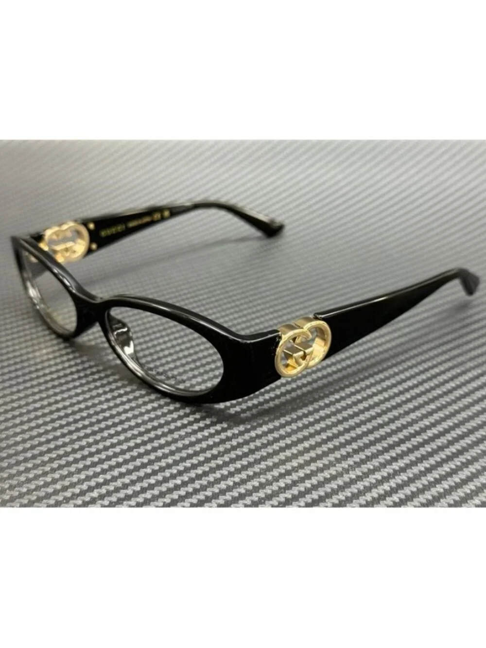 New Gucci Women Black Gold Eyeglasses 52-15-135